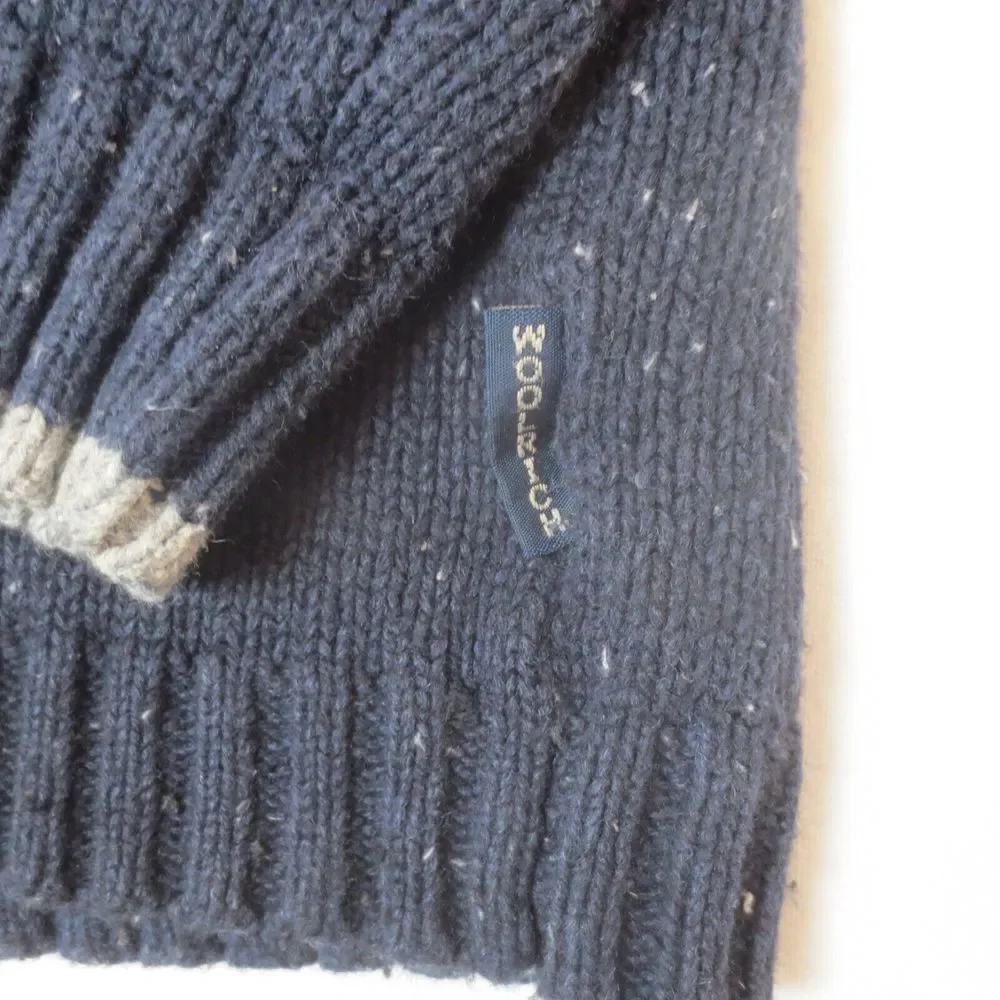 Vintage Woolrich 1/4 Zip‎ Sweater Mens Medium Blue Knit Pullover Casual Outdoor